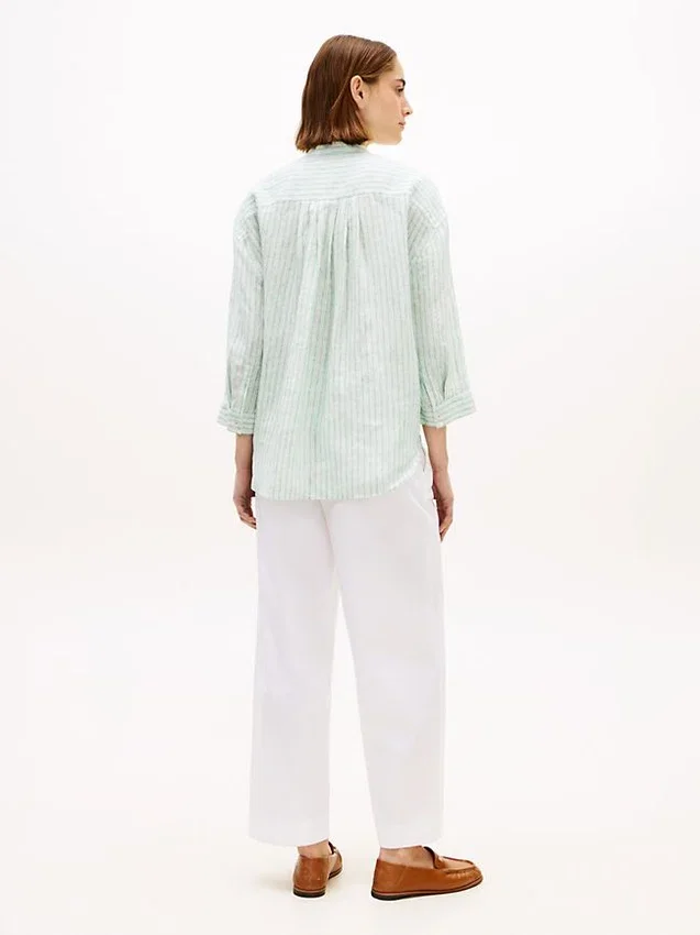 Collarless Linen Pullover Shirt Collarless Linen Pullover Shirt