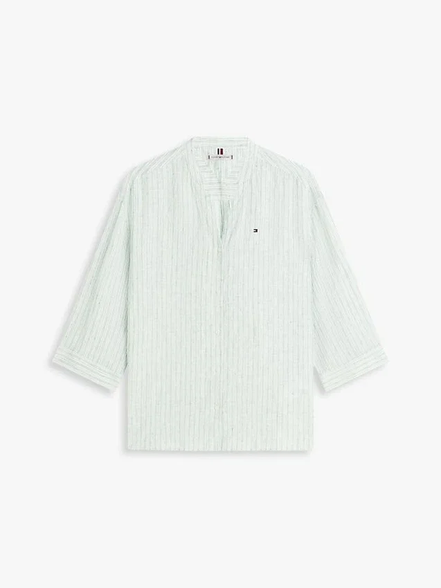 Collarless Linen Pullover Shirt Collarless Linen Pullover Shirt