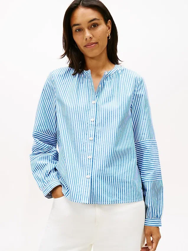 Collarless Poplin Shirt Collarless Poplin Shirt