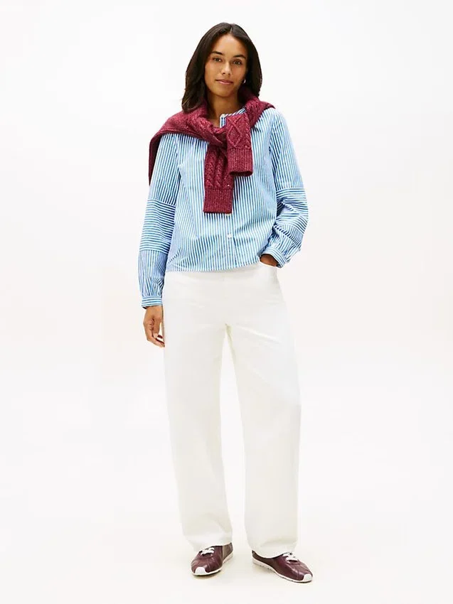 Collarless Poplin Shirt Collarless Poplin Shirt