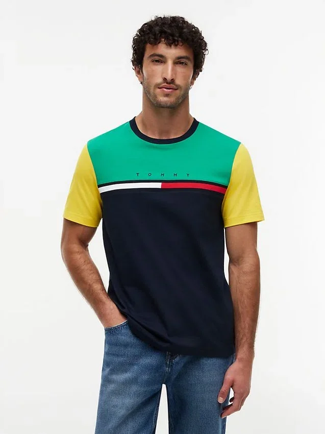 Colorblock Flag Stripe Logo T-Shirt Colorblock Flag Stripe Logo T-Shirt