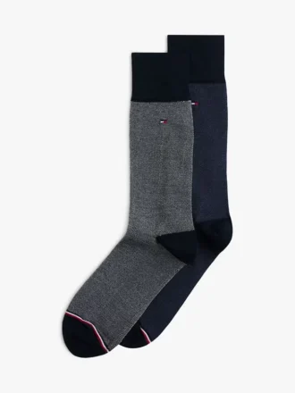Contrast Pique Trouser Sock 2-Pack