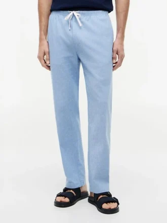 Cotton-Linen Blend Pull-On Pant