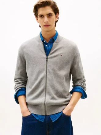 Cotton Zip Baseball Cardigan