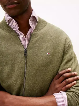 Cotton Zip Baseball Cardigan