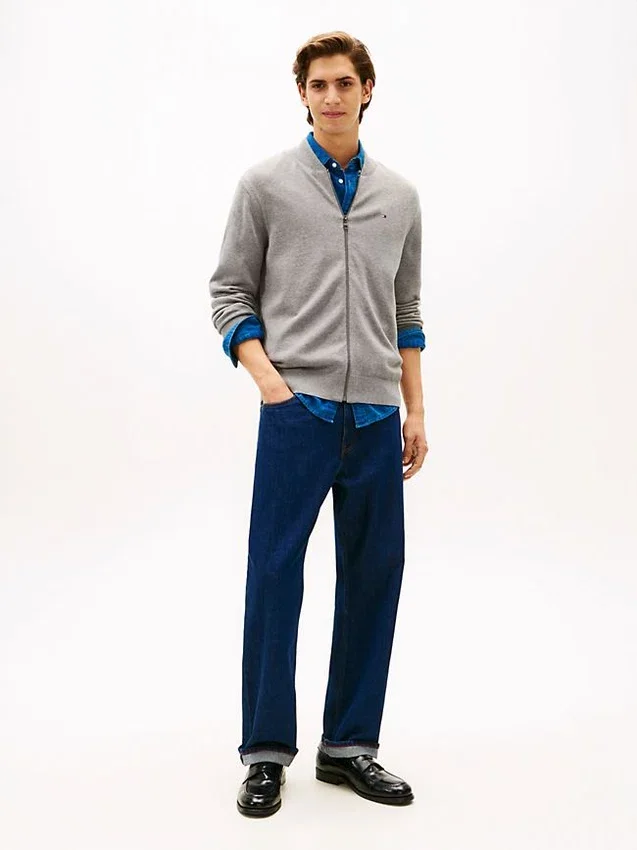 Cotton Zip Baseball Cardigan Cotton Zip Baseball Cardigan