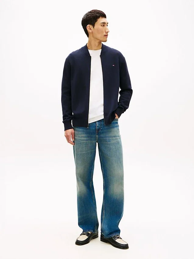 Cotton Zip Baseball Cardigan Cotton Zip Baseball Cardigan