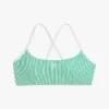 Crossed-Back Seersucker Bikini Top