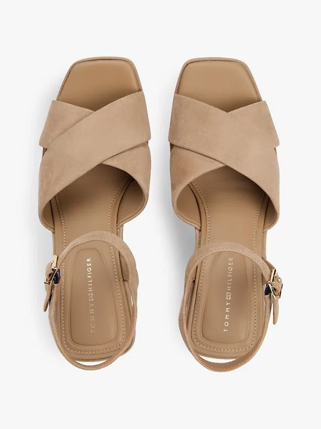 Crossed-Strap Suede Wedge Sandal Crossed-Strap Suede Wedge Sandal