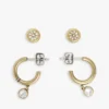Crystal Accent Hoop & Stud Earring Set Crystal Accent Hoop & Stud Earring Set
