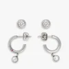 Crystal Accent Hoop & Stud Earring Set Crystal Accent Hoop & Stud Earring Set