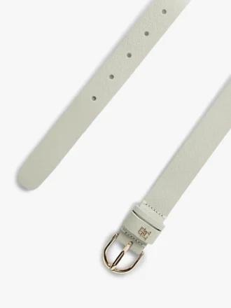 Debossed Monogram Slim Leather Belt