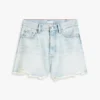 Distressed High-Rise Wide Denim Short Distressed High-Rise Wide Denim Short