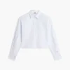 Embellished Cropped Poplin Shirt