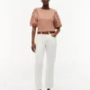 Embroidered Eyelet Mixed-Media Top