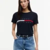 Embroidered Flag Stripe Logo T-Shirt