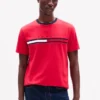 Embroidered Flag Stripe Logo T-Shirt