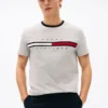 Embroidered Flag Stripe Logo T-Shirt