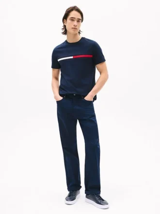 Embroidered Flag Stripe Logo T-Shirt