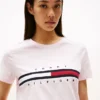 Embroidered Flag Stripe Logo T-Shirt