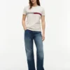 Embroidered Flag Stripe Logo T-Shirt