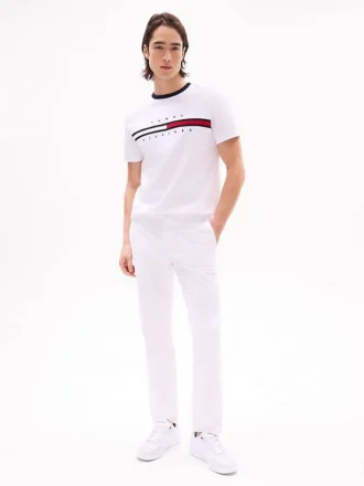 Embroidered Flag Stripe Logo T-Shirt