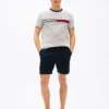 Embroidered Flag Stripe Logo T-Shirt