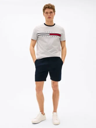 Embroidered Flag Stripe Logo T-Shirt