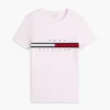 Embroidered Flag Stripe Logo T-Shirt