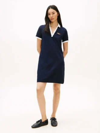 Embroidered Hilfiger Script Polo Dress