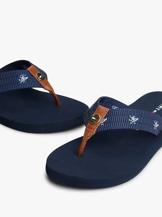 Embroidered Monogram Canvas Flip Flop Embroidered Monogram Canvas Flip Flop