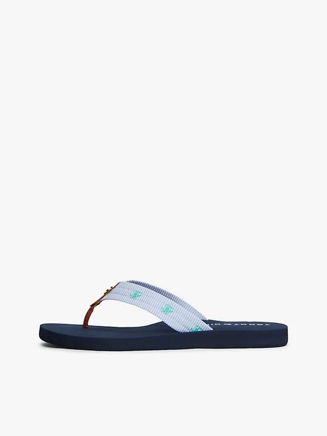 Embroidered Monogram Canvas Flip Flop Embroidered Monogram Canvas Flip Flop