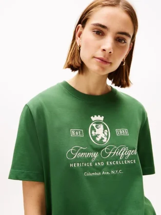 Embroidered Script Crest Logo T-Shirt