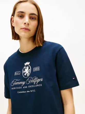 Embroidered Script Crest Logo T-Shirt