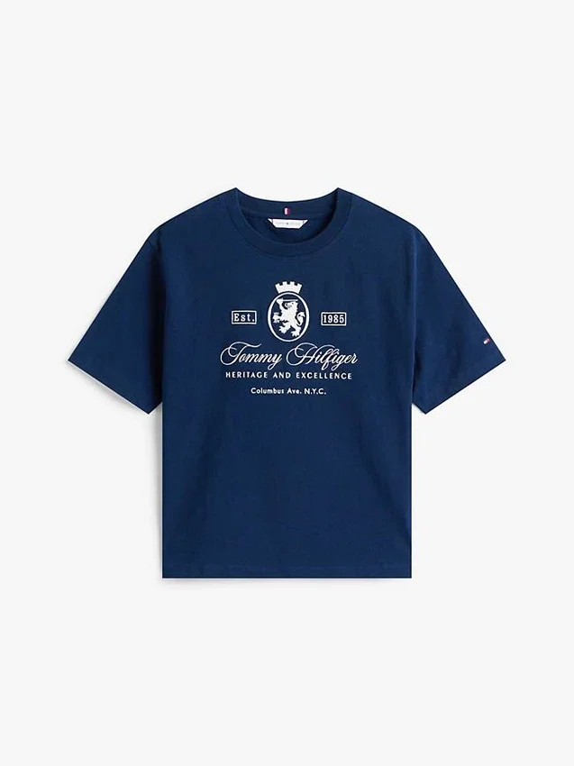 Embroidered Script Crest Logo T-Shirt Embroidered Script Crest Logo T-Shirt