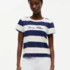 Embroidered Script Logo Striped T-Shirt Embroidered Script Logo Striped T-Shirt