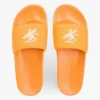 Embroidered Script Monogram Pool Slide Embroidered Script Monogram Pool Slide