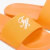 Embroidered Script Monogram Pool Slide Embroidered Script Monogram Pool Slide