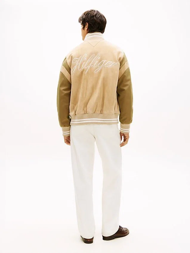 Embroidered Suede Varsity Jacket Embroidered Suede Varsity Jacket