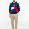 Embroidered Tommy Logo Colorblock Hoodie