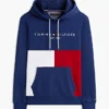 Embroidered Tommy Logo Colorblock Hoodie