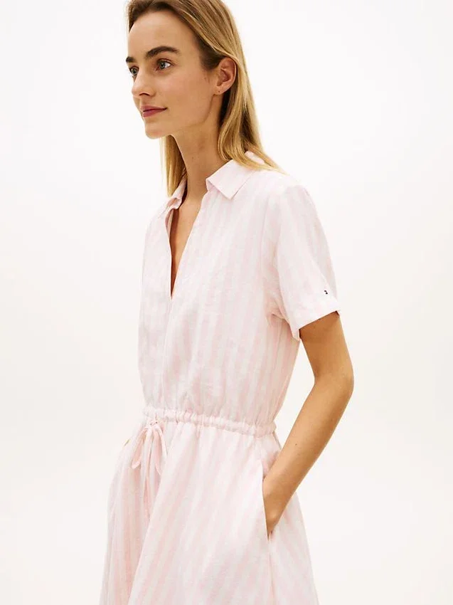 Essential Striped Linen-Blend Dress Essential Striped Linen-Blend Dress