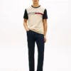 Flag Logo Contrast Sleeve T-Shirt