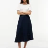 Flag Logo Trim Midi Skirt