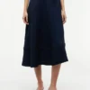 Flag Logo Trim Midi Skirt