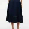 Flag Logo Trim Midi Skirt