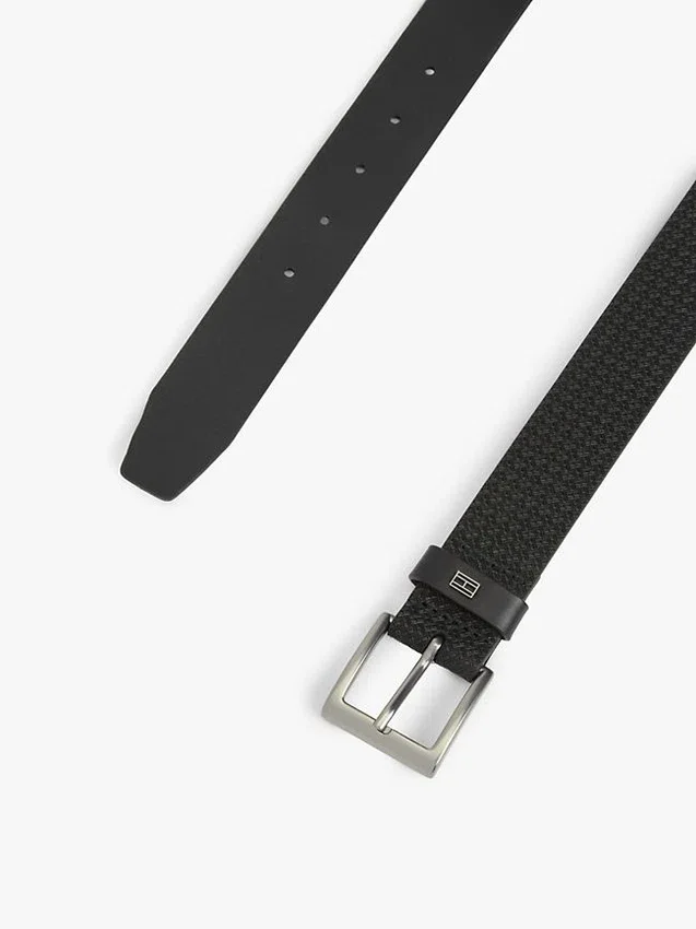 Flag Print Square-Buckle Leather Belt Flag Print Square-Buckle Leather Belt