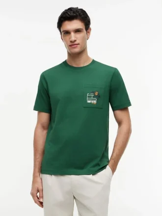 Floral Flag Logo Pocket T-Shirt