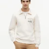 Floral Logo Quarter-Zip Polo Sweatshirt