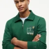 Floral Logo Quarter-Zip Polo Sweatshirt
